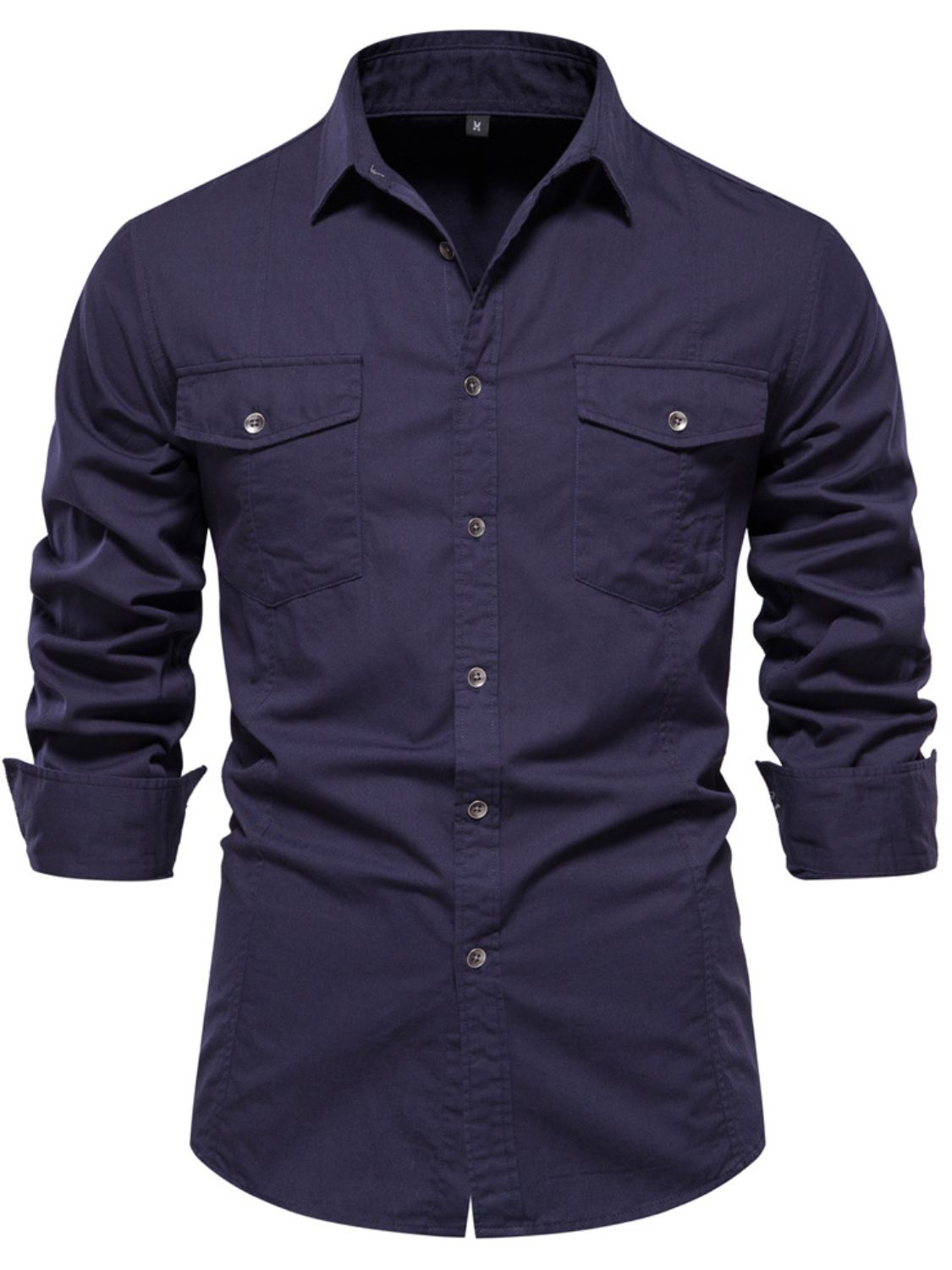 Men's Button Down Collared Neck Shirt Indigo