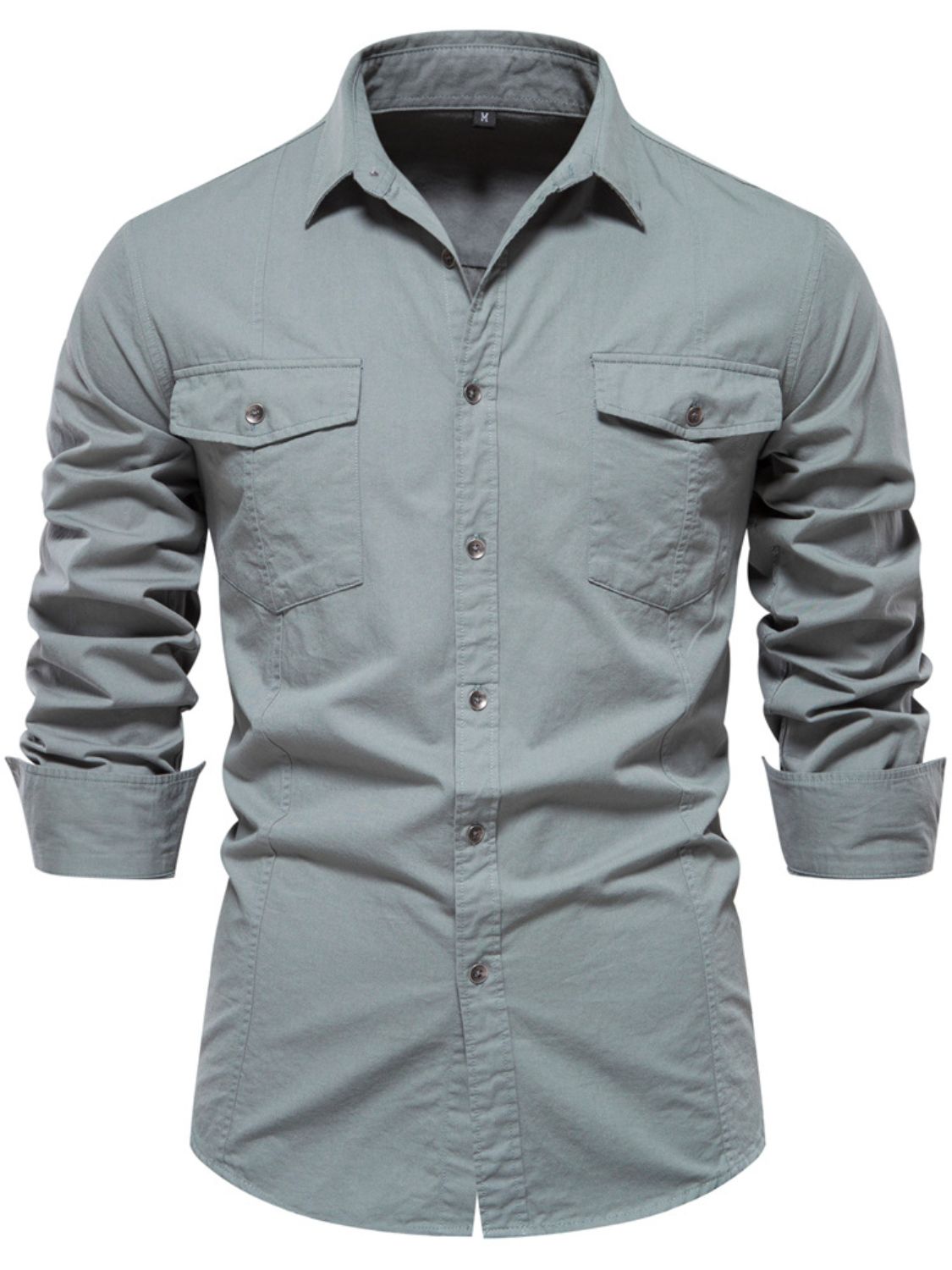 Men's Button Down Collared Neck Shirt Sage