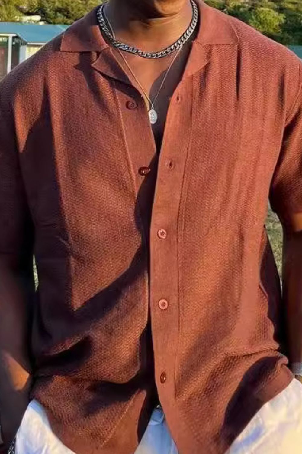 Men's Plus Size Button Down Short Sleeve Shirt