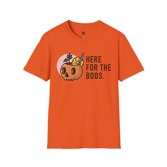 Halloween Humor T-Shirt, Here for the Boos Shirt, Unisex Fall Tee, Spooky Season Apparel, Cute Halloween Gift, Fun Party Top