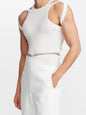 Men's Full Size Cutout Round Neck Tank Plus Size White