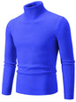 Men's Turtleneck Long Sleeve Ribbed Sweater Royal Blue
