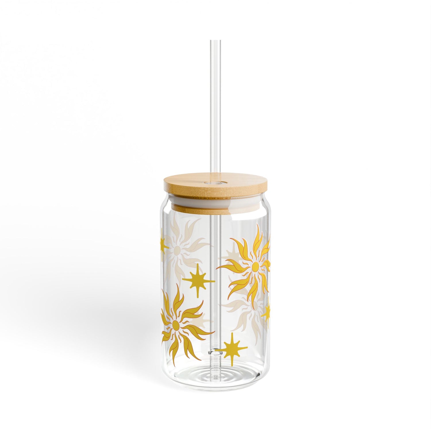 Sun & Stars Sipper Glass - 16oz for Stylish Hydration With lid and straw 16oz