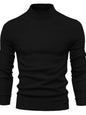 Men's Mock Neck Long Sleeve Sweater Black