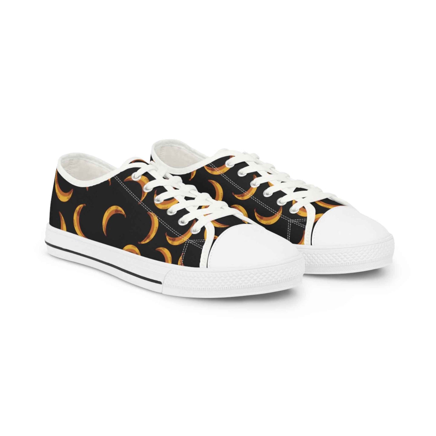 Stylish Men's Low Top Sneakers with Banana Design White sole