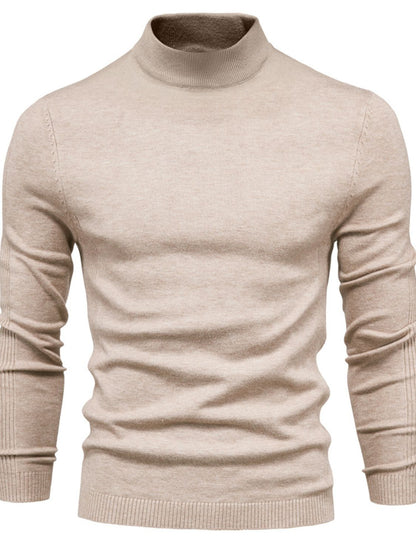 Men's Mock Neck Long Sleeve Sweater Dust Storm