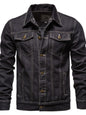 Men's Button Down Long Sleeve Denim Jacket Dark