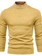 Men's Mock Neck Long Sleeve Sweater Gold