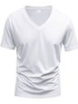 Men's Full Size V-Neck Short Sleeve T-Shirt Plus Size White