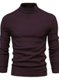 Men's Mock Neck Long Sleeve Sweater Plum Purple