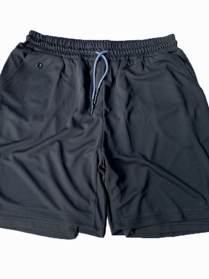 Men's Plus Size Drawstring Active Shorts with Pockets Black