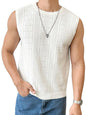 Men's Full Size Eyelet Round Neck Tank Plus Size White
