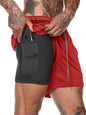 Men's Plus Size Drawstring Active Shorts Deep Red