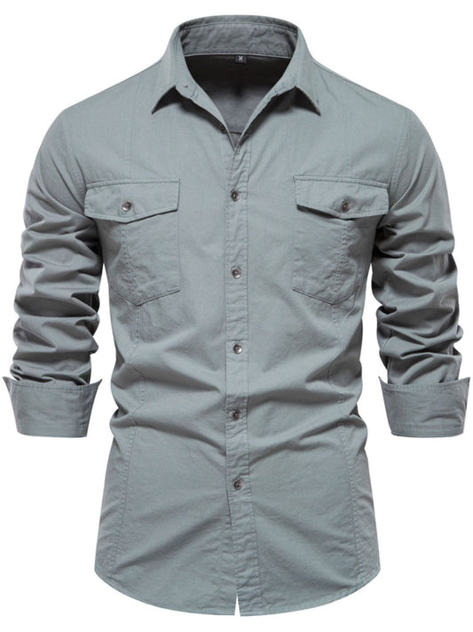 Men's Button Down Collared Neck Shirt Sage